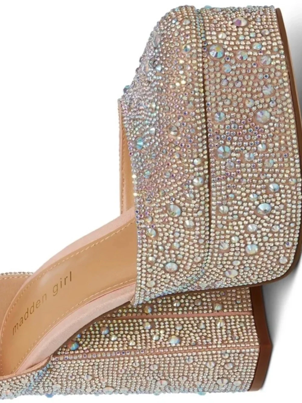 Madden Girl Platform Rhinestones Pump Nude Sz 7M